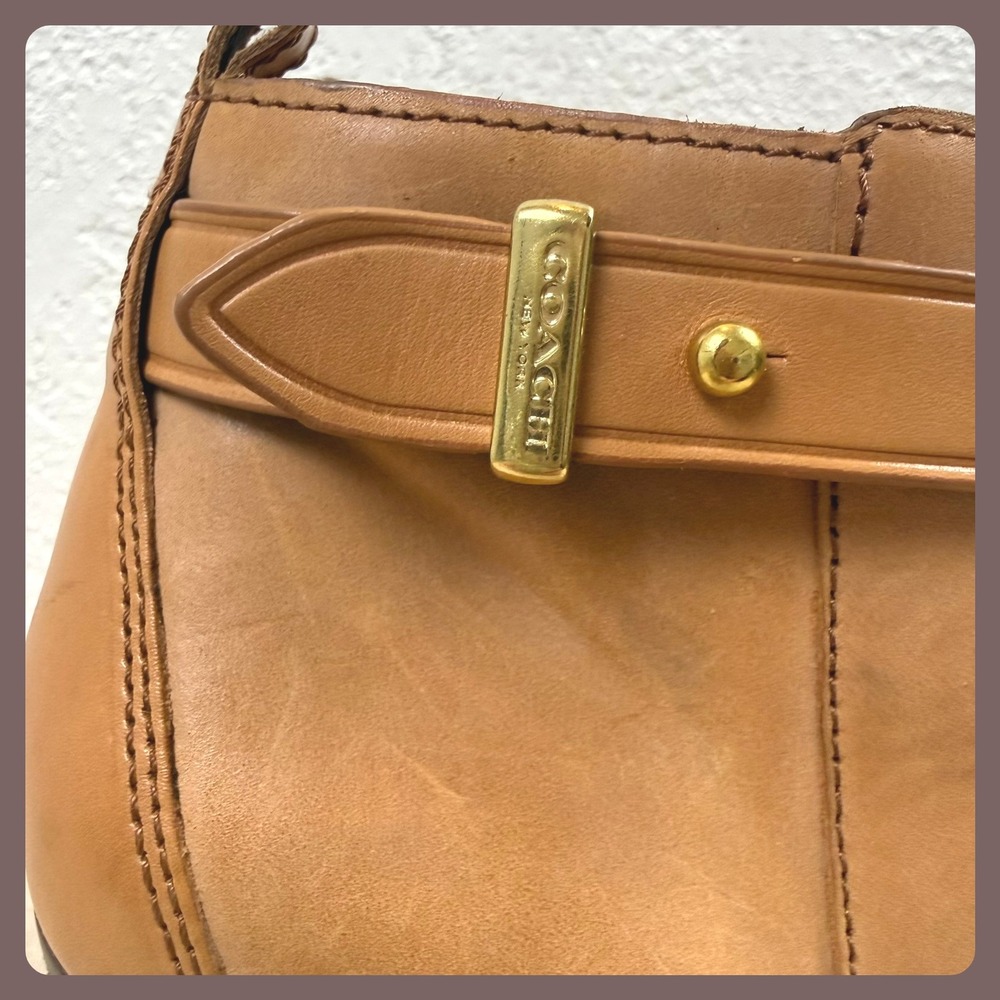 Coach Tan Leather Side Zip Block Heel Ankle Booties Women's Size 7.5‎ - Picture 3 of 16